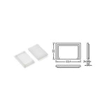 E9 diffuusorin neliön malliset päätypalat, muoviset, valkoiset päätypalat, mitat 33,4 x 22 mm.