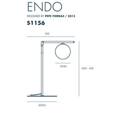 Endo-pöytävalaisin-s1156-mitat