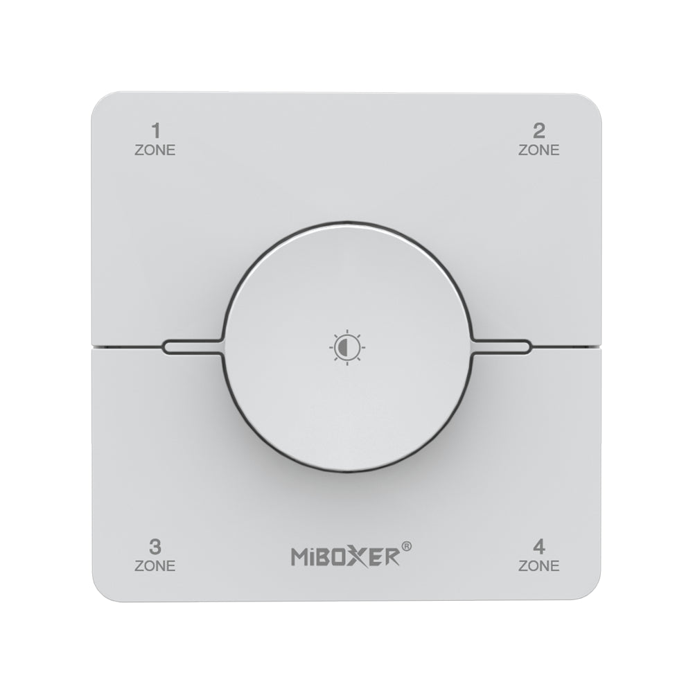 Trådlös 4-kanals LED-väggkontroller vit, dimning och CCT-färgtemperaturkontroll K0S-W - Easy RF 2.4G