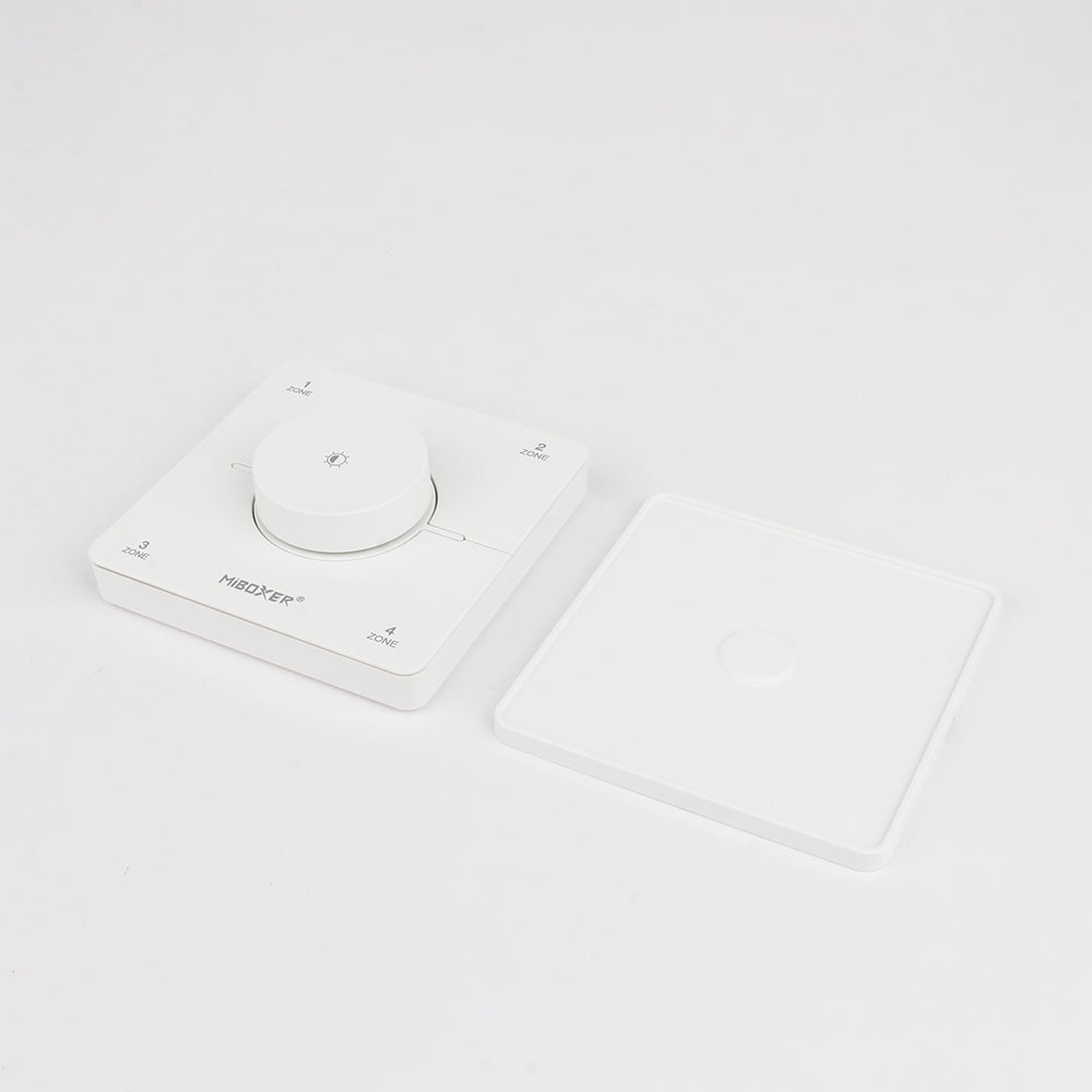 Trådlös 4-kanals LED-väggkontroller vit, dimning och CCT-färgtemperaturkontroll K0S-W - Easy RF 2.4G