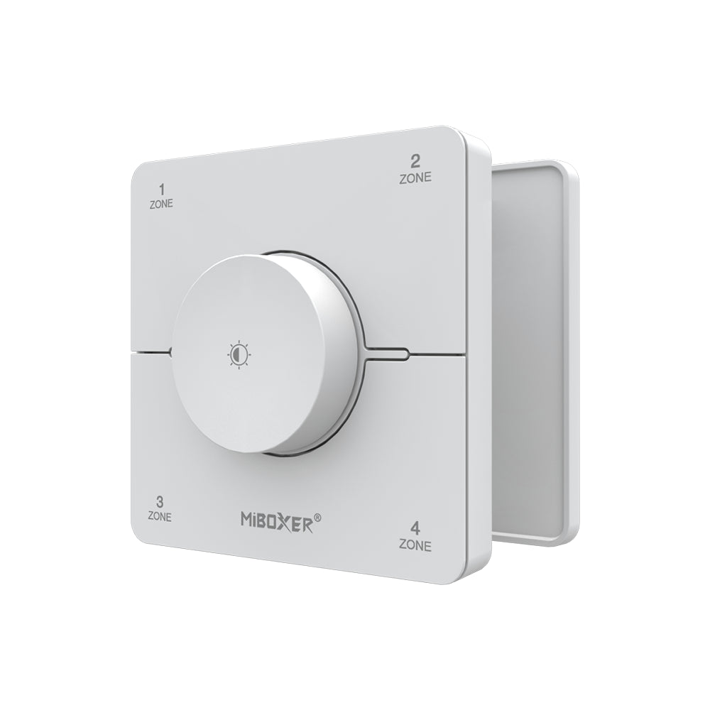 Trådlös 4-kanals LED-väggkontroller vit, dimning och CCT-färgtemperaturkontroll K0S-W - Easy RF 2.4G