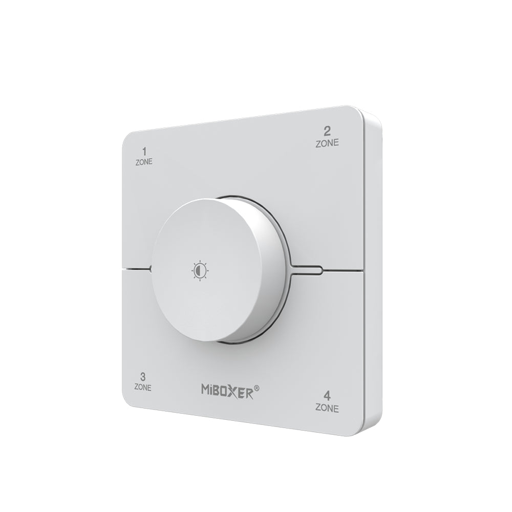 Trådlös 4-kanals LED-väggkontroller vit, dimning och CCT-färgtemperaturkontroll K0S-W - Easy RF 2.4G