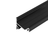 kulma-LED-profiili 2m musta alumiiniprofiili LED-nauhalle, asennusmahdollisuus 30° tai 60°.