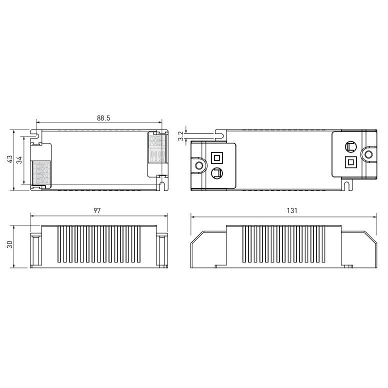 43W 150-1050mA 2,5-52V DALI-2 konstantströmsnätaggregat, HELVAR LC43MINI-DA-150-1050