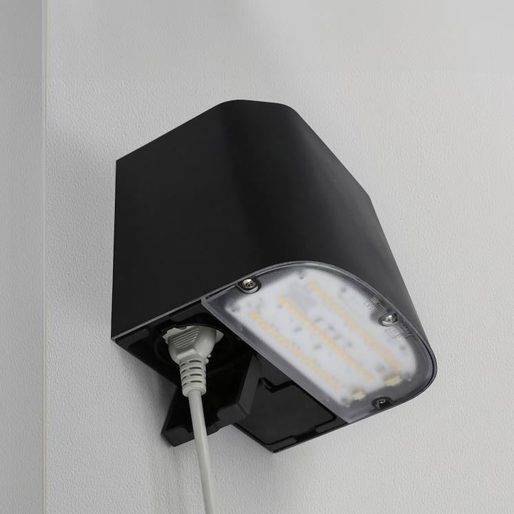 LUMO 12W SVART LED-vägglampa upp/ner 3000K/4000K med sockel, 1200lm IP44
