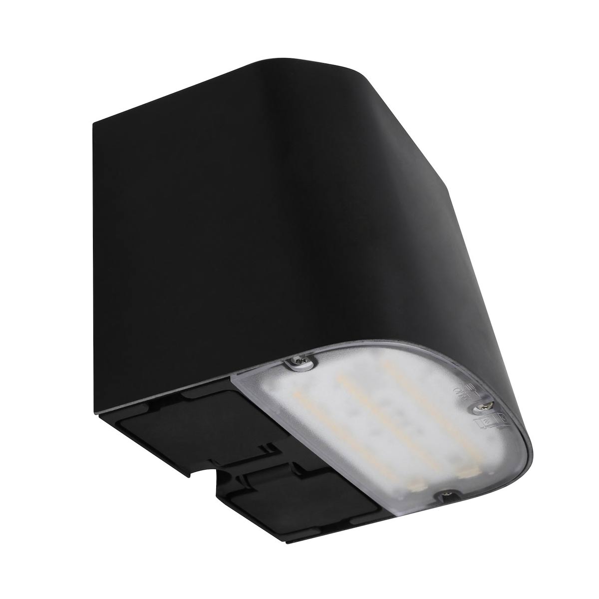 LUMO 12W SVART LED-vägglampa upp/ner 3000K/4000K med sockel, 1200lm IP44