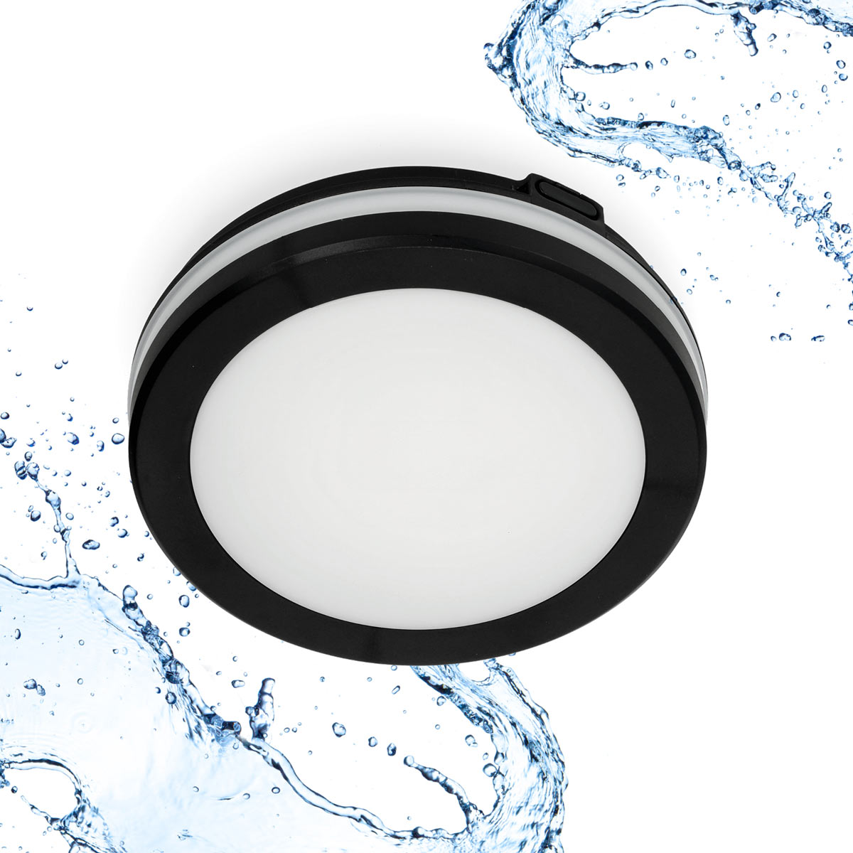 LED-lampa NAIROS SVART 12W 3000/4000/6500K Ø200mm 1140lm IP65