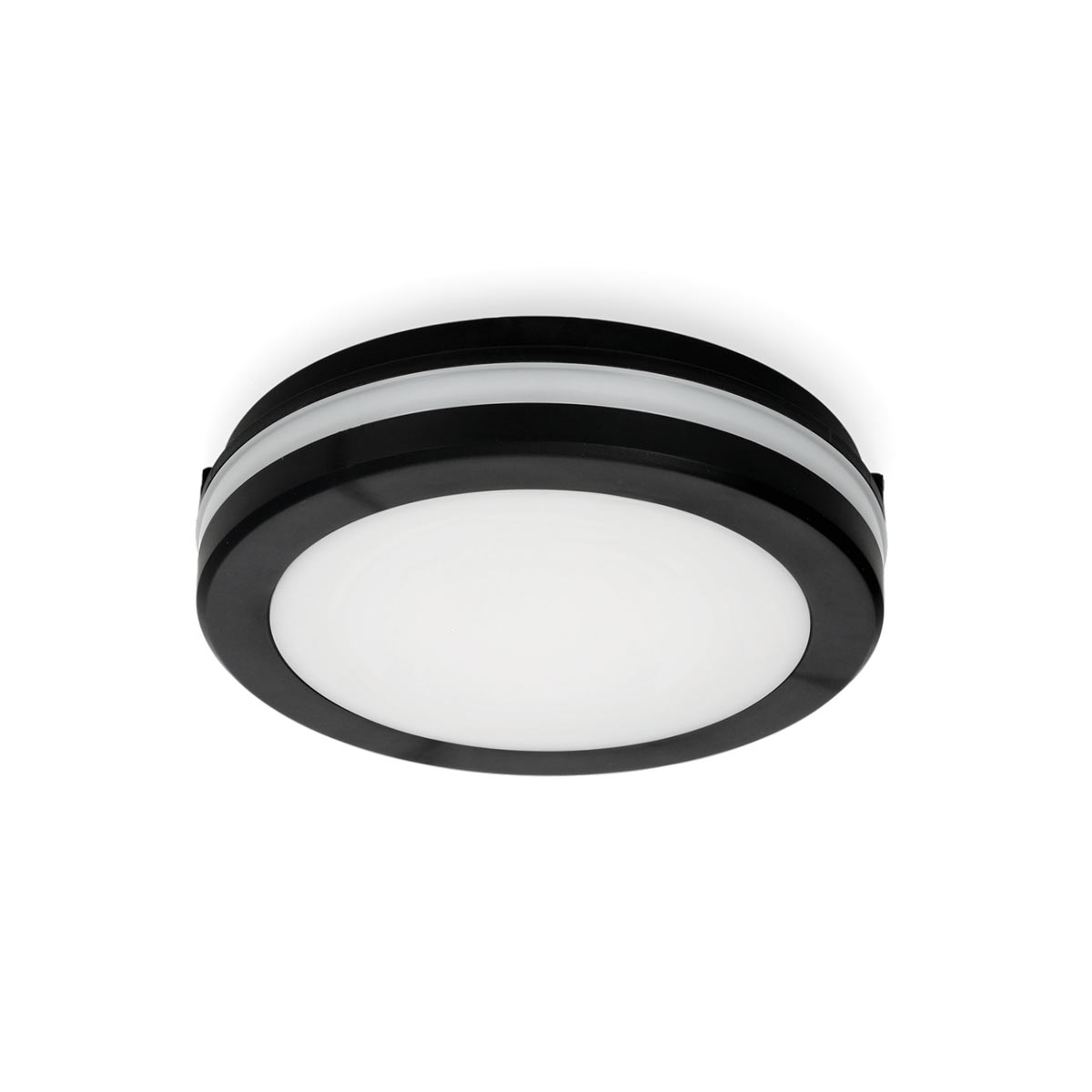 LED-lampa NAIROS SVART 12W 3000/4000/6500K Ø200mm 1140lm IP65