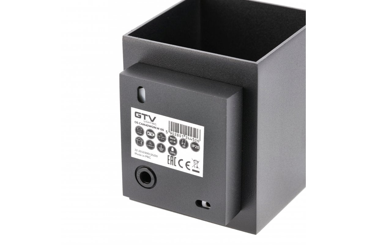 CAMPIONE II MUSTA LED-Seinävalaisin IP20