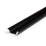 URA14 LED-profiili 2m musta LED-alumiinilista, uppoasennettava ja monikäyttöinen.