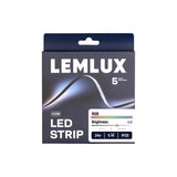 LEMLUX COB RGB LED-nauha 24V 5m rullassa, IP20, tasainen valoviiva ja 840 LED/m.