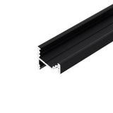 KULMA10.v2 LED-kulmalista 2m mustana, muotoiltu kulmalista LED-nauhalle, asennusklipsillä.