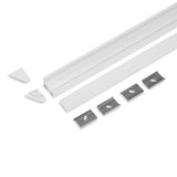 KULMA12 LED-profiilisetti komponentit, valkoinen alumiiniprofiili ja asennustarvikkeet 2m.