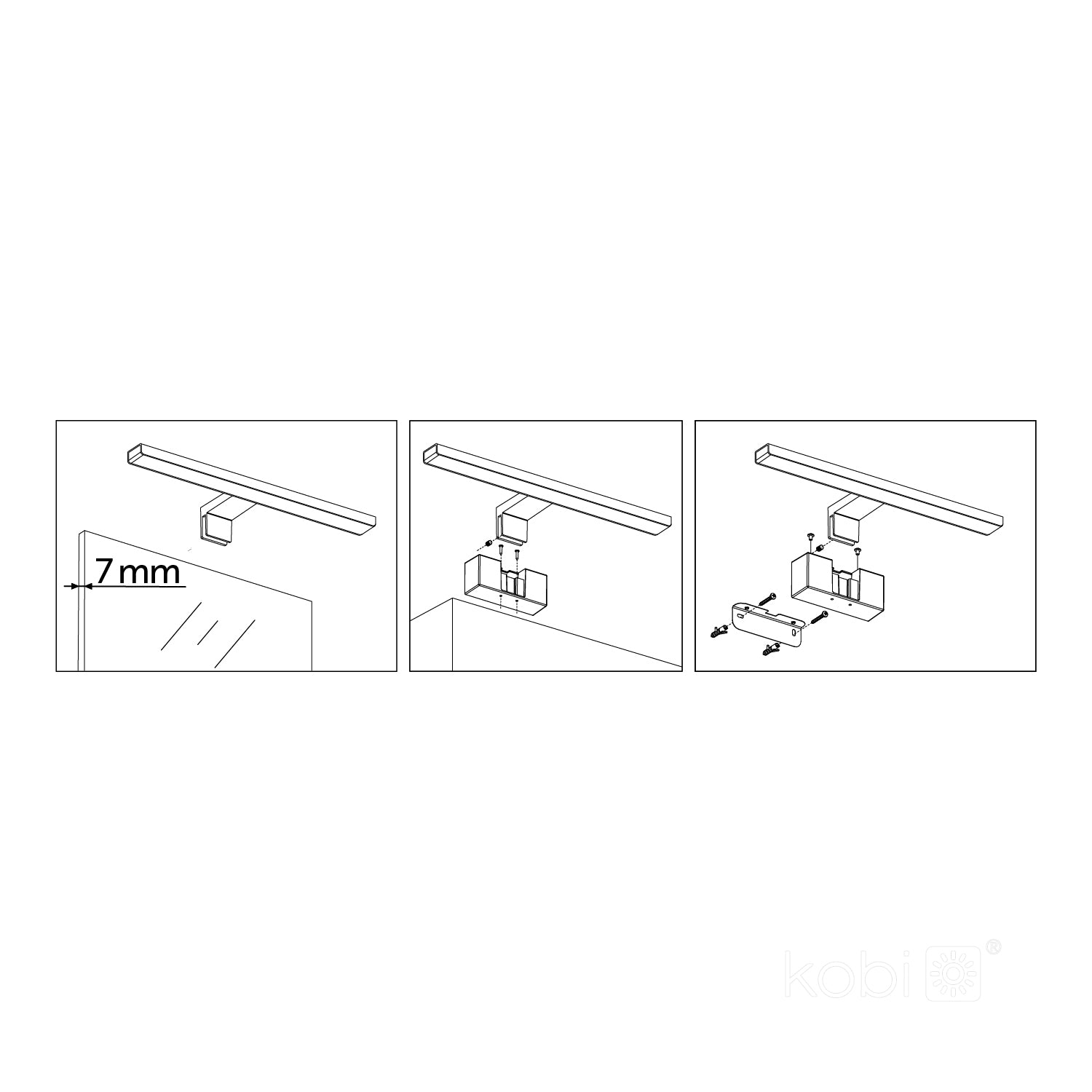LED-spegellampa svart 4000K LUMIREFLECT IP44