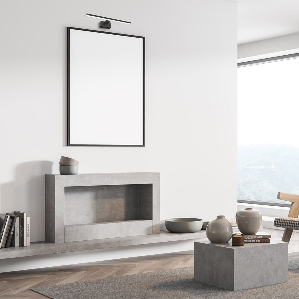 LED-spegellampa svart 4000K LUMIREFLECT IP44