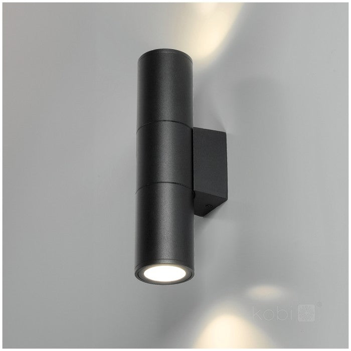 LED-vägglampa QUERK 3 upp/ner, svart IP54