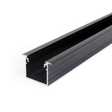LINJA-UPPO20 LED-alumiinilista uppoasennukseen musta 2m-malli, alumiiniprofiili LED-nauhavalaisimille.