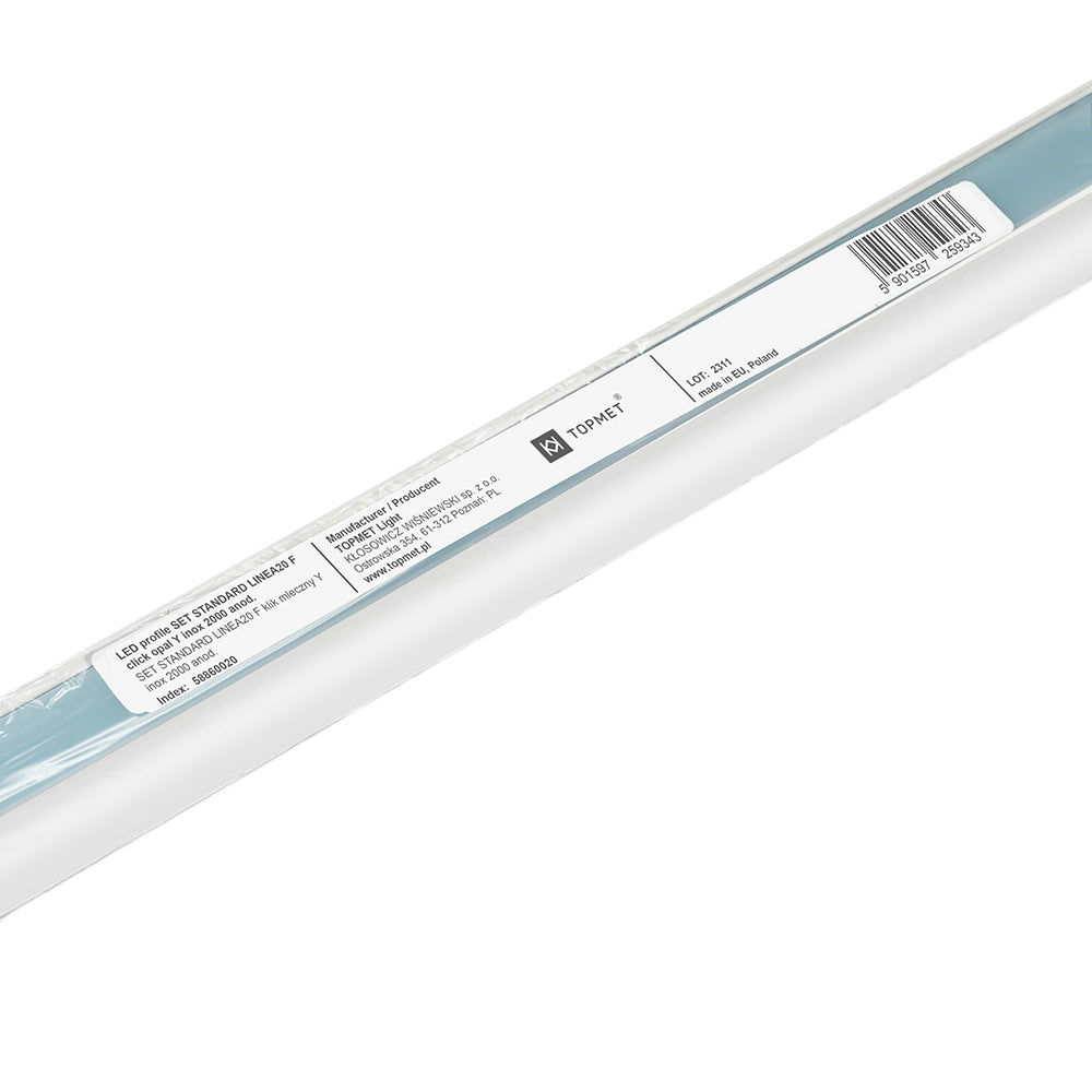 LINJA20 LED-profilset anodiserad, 2m
