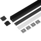 LINJA20 LED-profiilisetti musta, 2m alumiiniprofiilit ja diffuusorit valaistukseen.