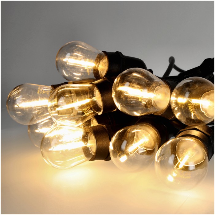 Valoketjusetti MIMOSA2 10m & 10kpl 1W 2700K E27 LED-polttimoa, IP44 ulkokäyttöön sopiva
