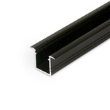 MINI-UPPO10 LED-profiili uppoasennukseen, musta alumiiniprofiili asennukseen