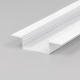 Valkoinen kehyksetön, trimless led-valolista eli led-profiili led-nauhalle, joka tasoitetaan piiloon