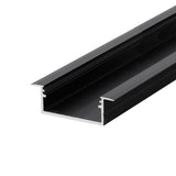 MONI30-06 ISO LED-profiili, uppoasennettava LED-profiili mustana, mitat 2000mm, 33,4 x 12,8mm