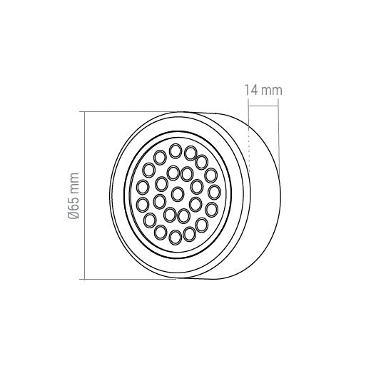 2W 12V LED-möbellampa OVAL borstat stål, 200lm CRI80, IP20, dimbar