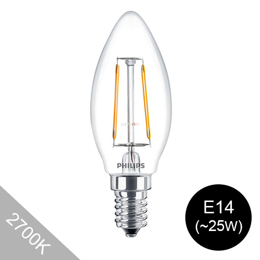 2700K E14 LED-lamppu, Philips kynttilänmuotoinen lamppu, alhaisen virrankulutuksen valonlähde.