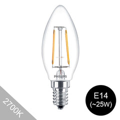 2700K E14 LED-lamppu, Philips kynttilänmuotoinen lamppu, alhaisen virrankulutuksen valonlähde.