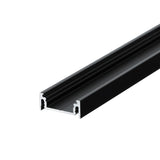 matala LED-profiili LED-nauhalle, musta alumiiniprofiili, 2 metrin pituus
