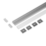 PINTA14.v2 LED-profiilisetti anodisoitu, 2m osat, mukaan lukien alumiiniprofiili ja kiinnitysosat.