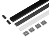 PINTA14.v2 LED-profiilisetti musta 2m, sisältää mustat ja valkoiset profiilit sekä diffuusorit.