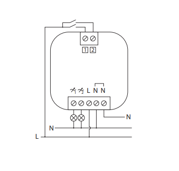 Plejd DIM-02 Bluetooth kaksoisrasiahimmennin LED-valoille sähkökaavio kytkennälle.