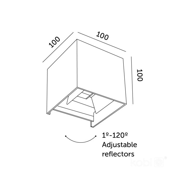 QUERK 2x3W LED-vägglampa upp/ner 3000K, justerbar ljuskägla, IP54