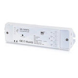 Langaton LED-vastaanotin RGBW CCT, SR-1009FA, ohjaus 12-36V, neljä kanavaa, kompakti muotoilu.