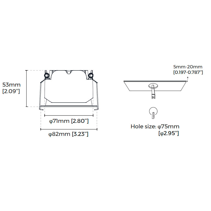 6W SPARK LED-downlight vit, med lins - 3-CCT 3000K/3800K/5000K 495lm, CRI90 IP20