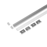 SUORA12 LED-profiilisetti anodisoitu osat, alumiiniprofiili ja kiinnitystarvikkeet, 2m asennukseen
