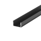 SUORA14 LED-profiili 2m musta alumiiniprofiili LED-valaistukseen, pinta-asennettava