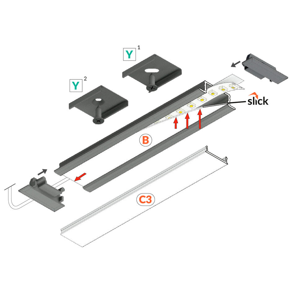 URA14.v2 LED-profil 2m