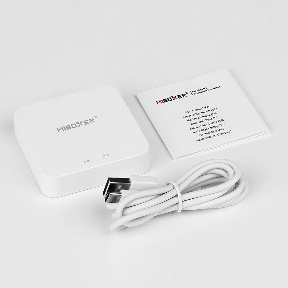 MiBoxer 2.4GHz Gateway WL-Box2 - Smart LED 2.4G / EASY RF 2.4G (med Google Home och Amazon Alexa-anslutning) 